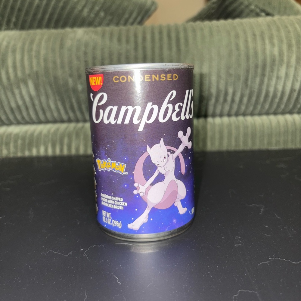 Pokemon Mewtwo Campbell's Soup Can - Purple and White Design